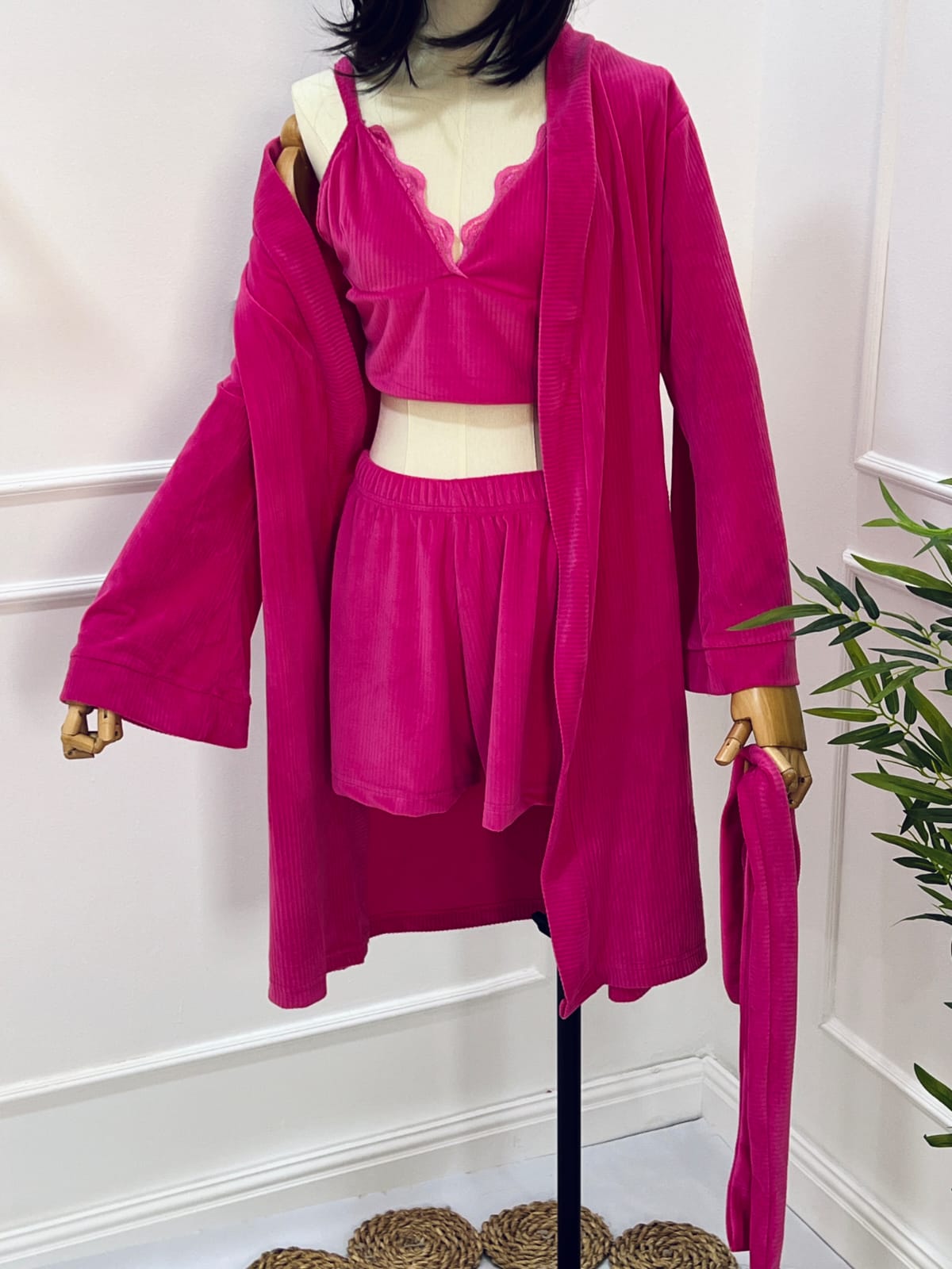 بيجامة 3 قطع - بينك